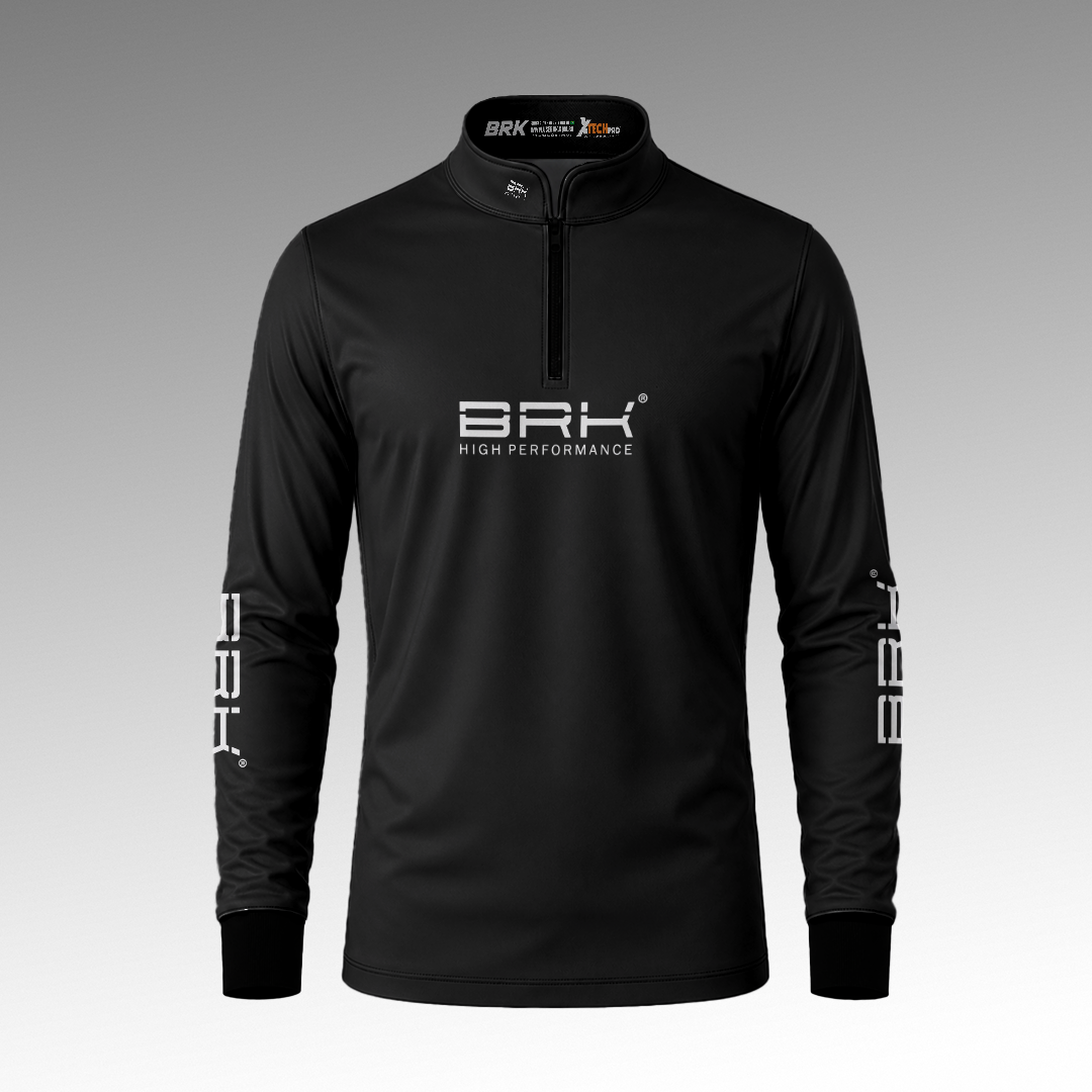 Camisa de Pesca Brk Basica Preta com Proteção Uv50+ - Tamanho: M