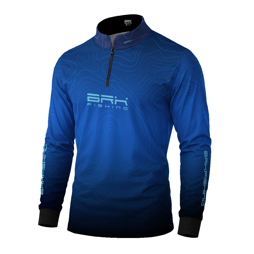 Camisa de Pesca Brk Azul Ocean com Proteção Uv50+ - Tamanho: G