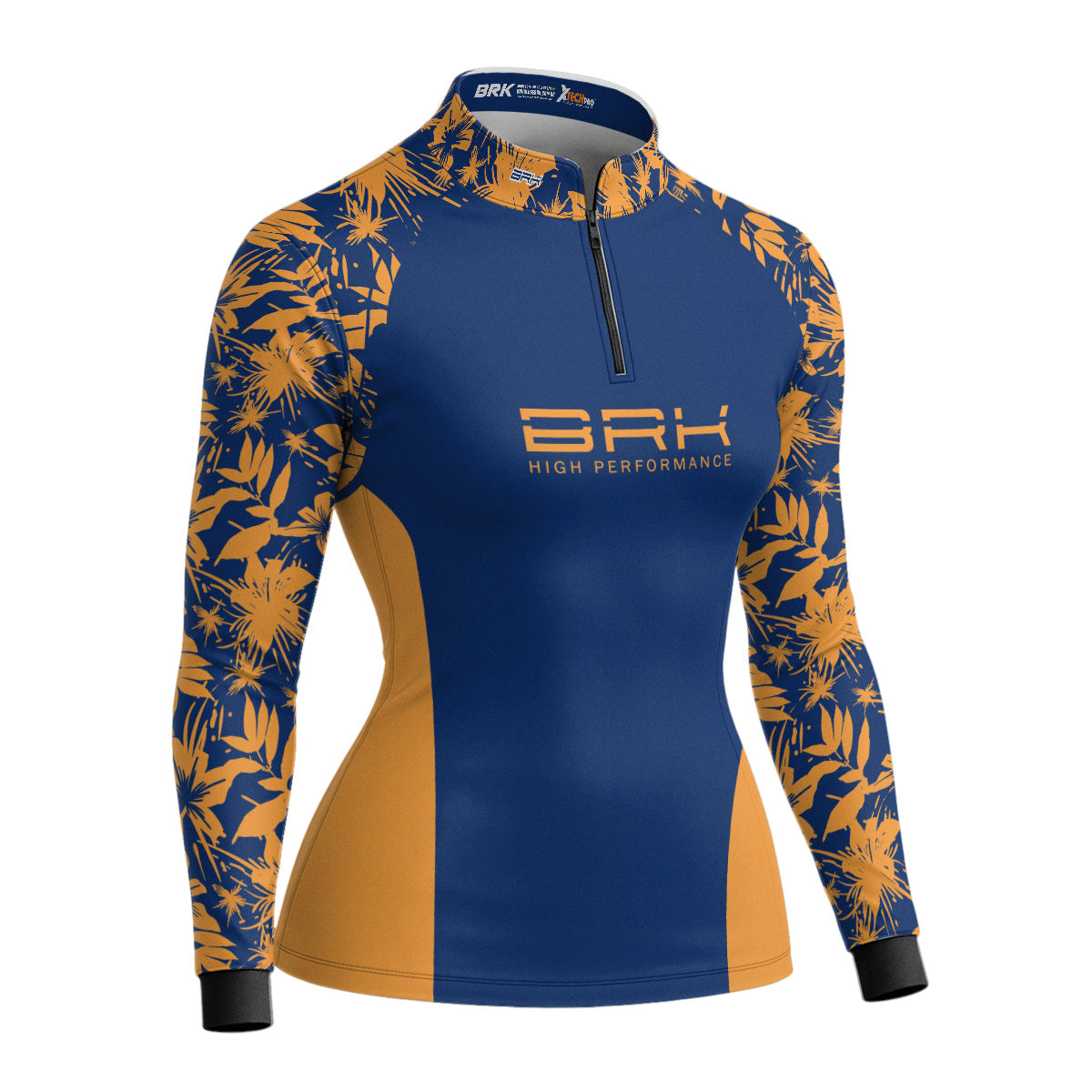 Camisa de Pesca Brk Basica Floral Mostarda com Proteção Uv50+ - Tamanho: PP