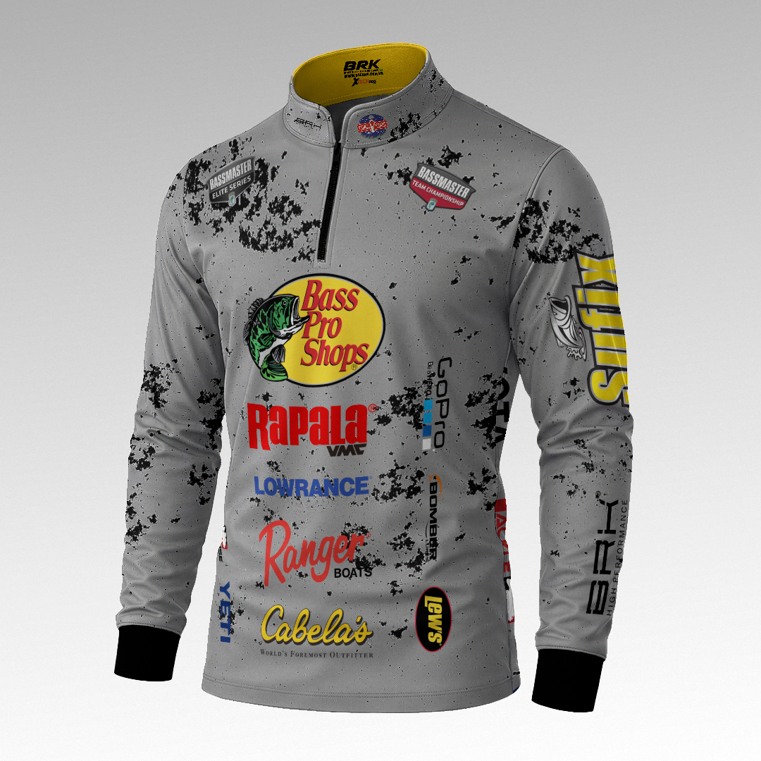 Camisa Brk Competition Bass Pro Shops Cinza - Tamanho: M