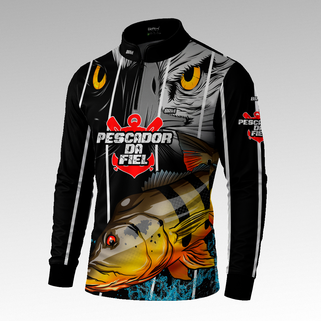 Camisa de Pesca Brk Tucunare Açu Futebol 84 com Proteção Uv50+ - Tamanho: G