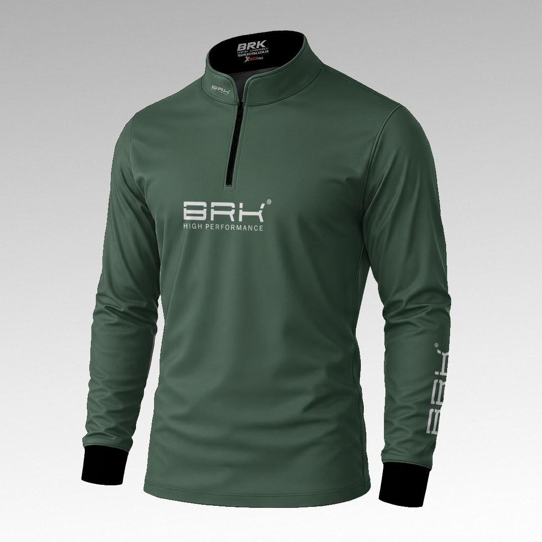 Camisa de Pesca Brk Basica Verde Selva com Proteção Uv50+ - Tamanho: M