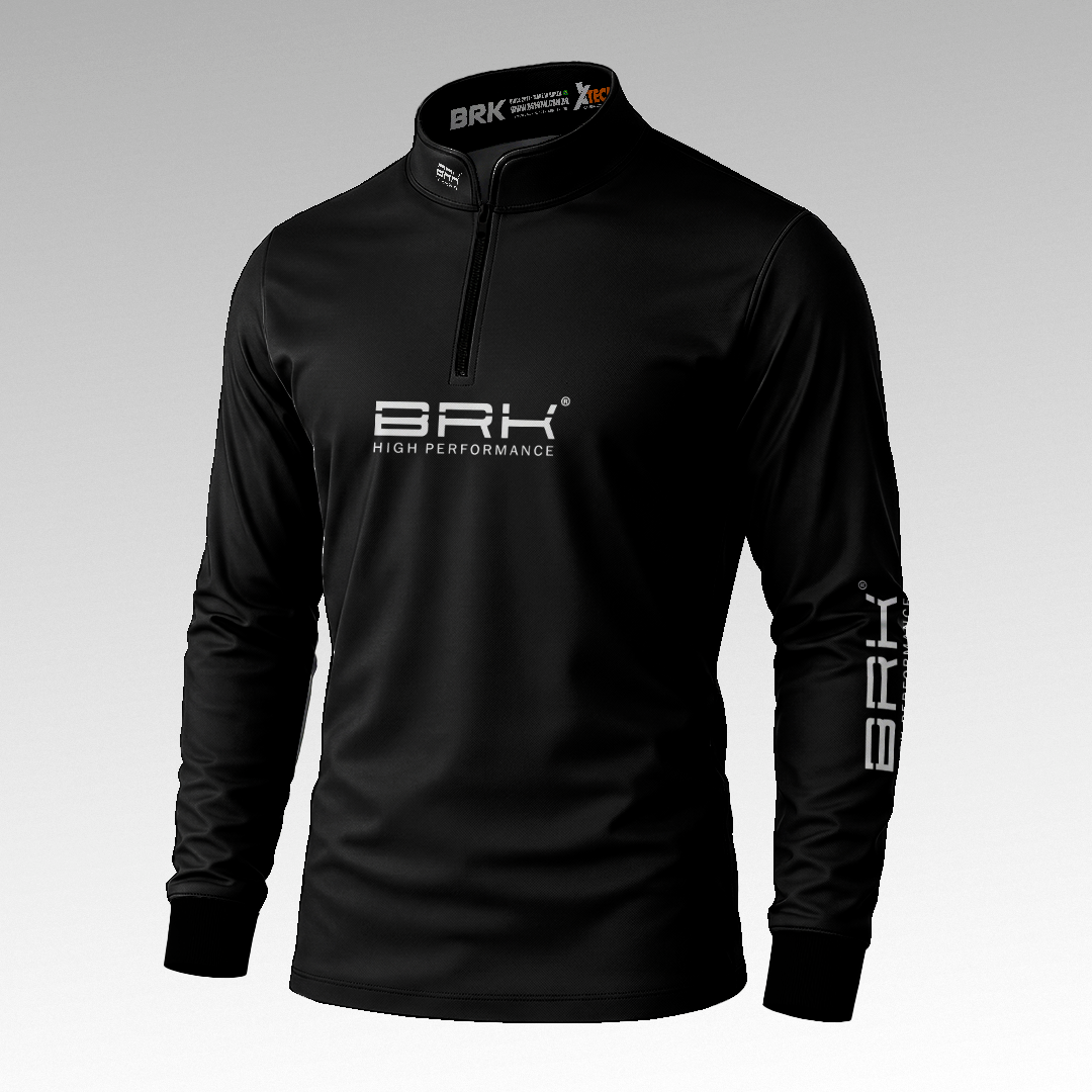 Camisa de Pesca Brk Basica Preta com Proteção Uv50+ - Tamanho: M