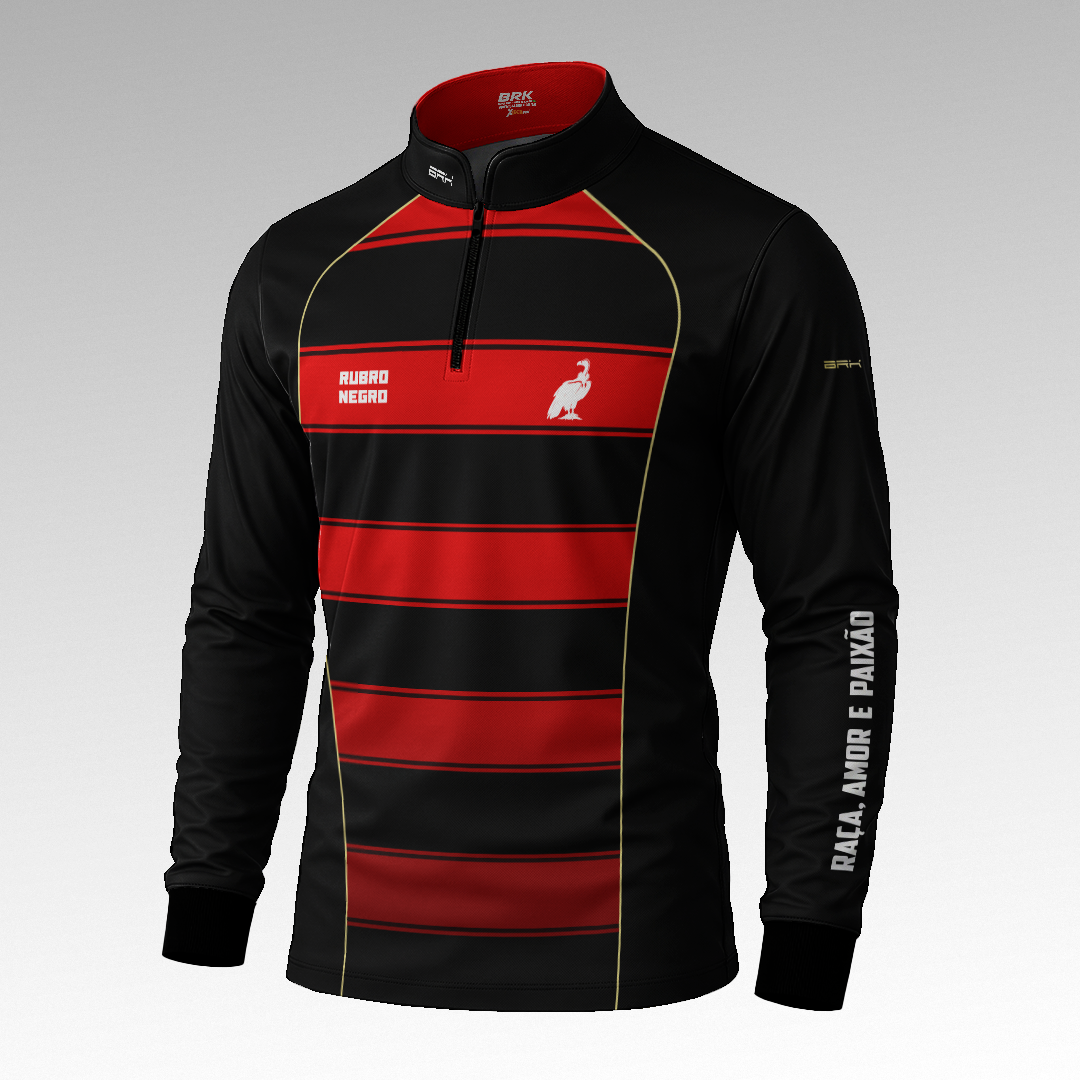 Camisa Brk Rubro Negro Vermelho e Preto com Proteção Uv50+ - Tamanho: GG