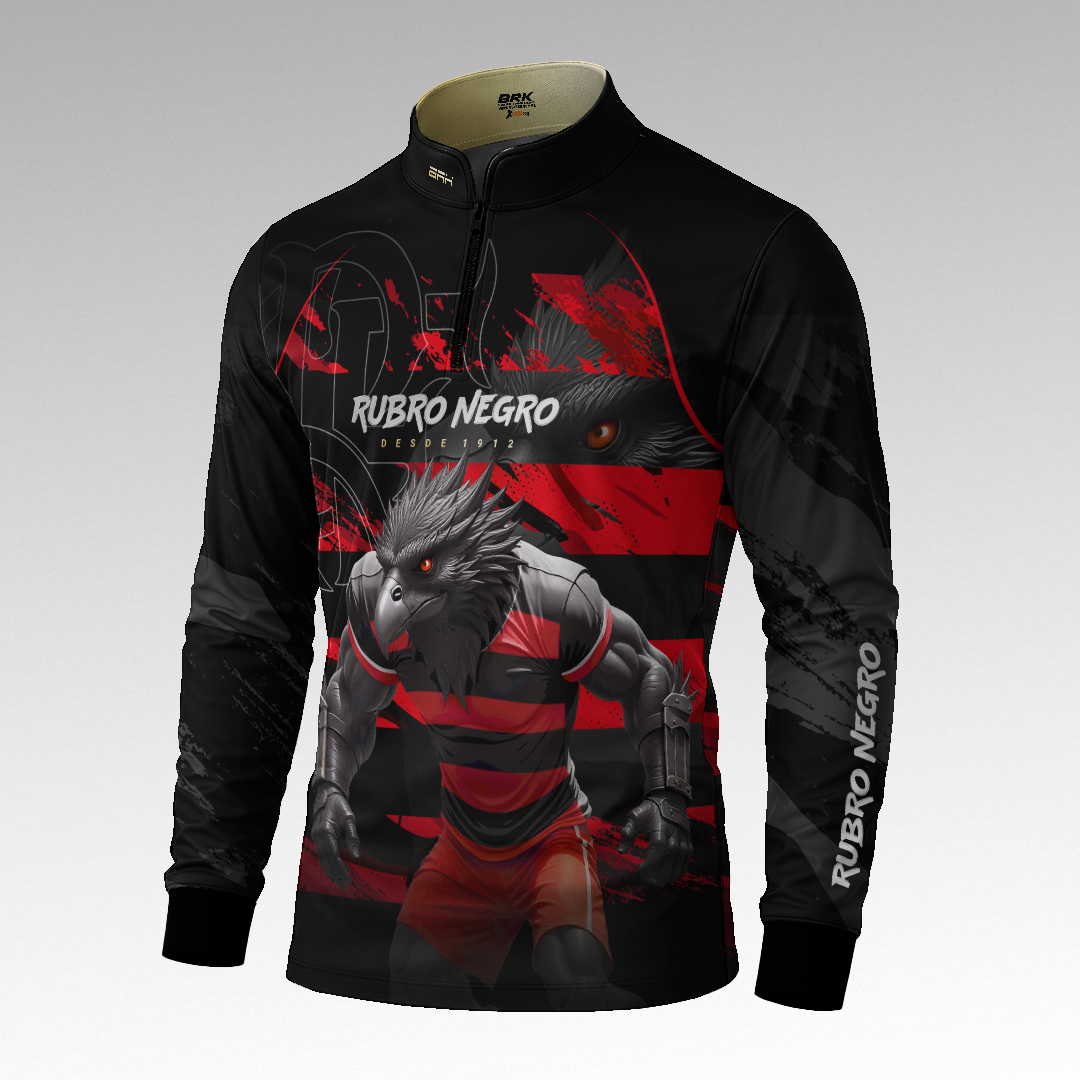 Camisa Brk Mascote Rubro Negro Urubu com Proteção Uv50+ - Tamanho: M