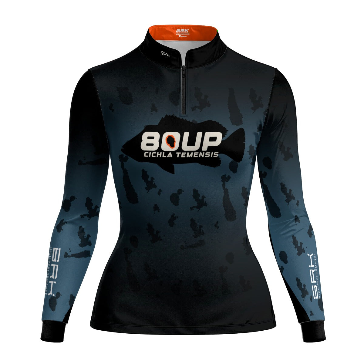 Camisa de Pesca Feminina Brk 80UP Azul com Proteção UV50