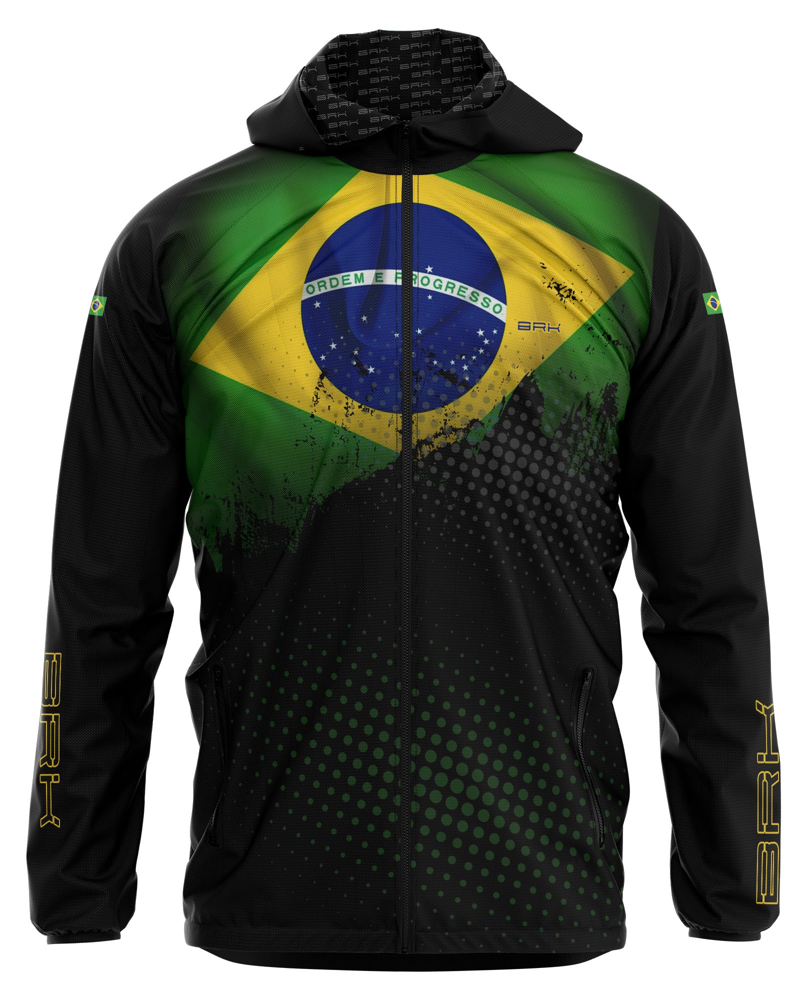 Jaqueta Corta Vento Brk Brasil Repelente à Água com UV50 Brk Fishing