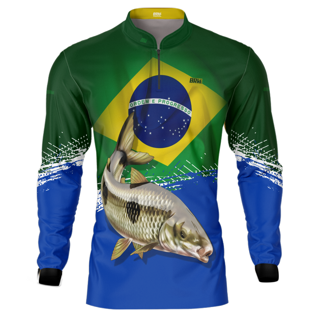 Camisa de Pesca Brk Peixe Piapara com Proteção Uv50+ - Tamanho: M