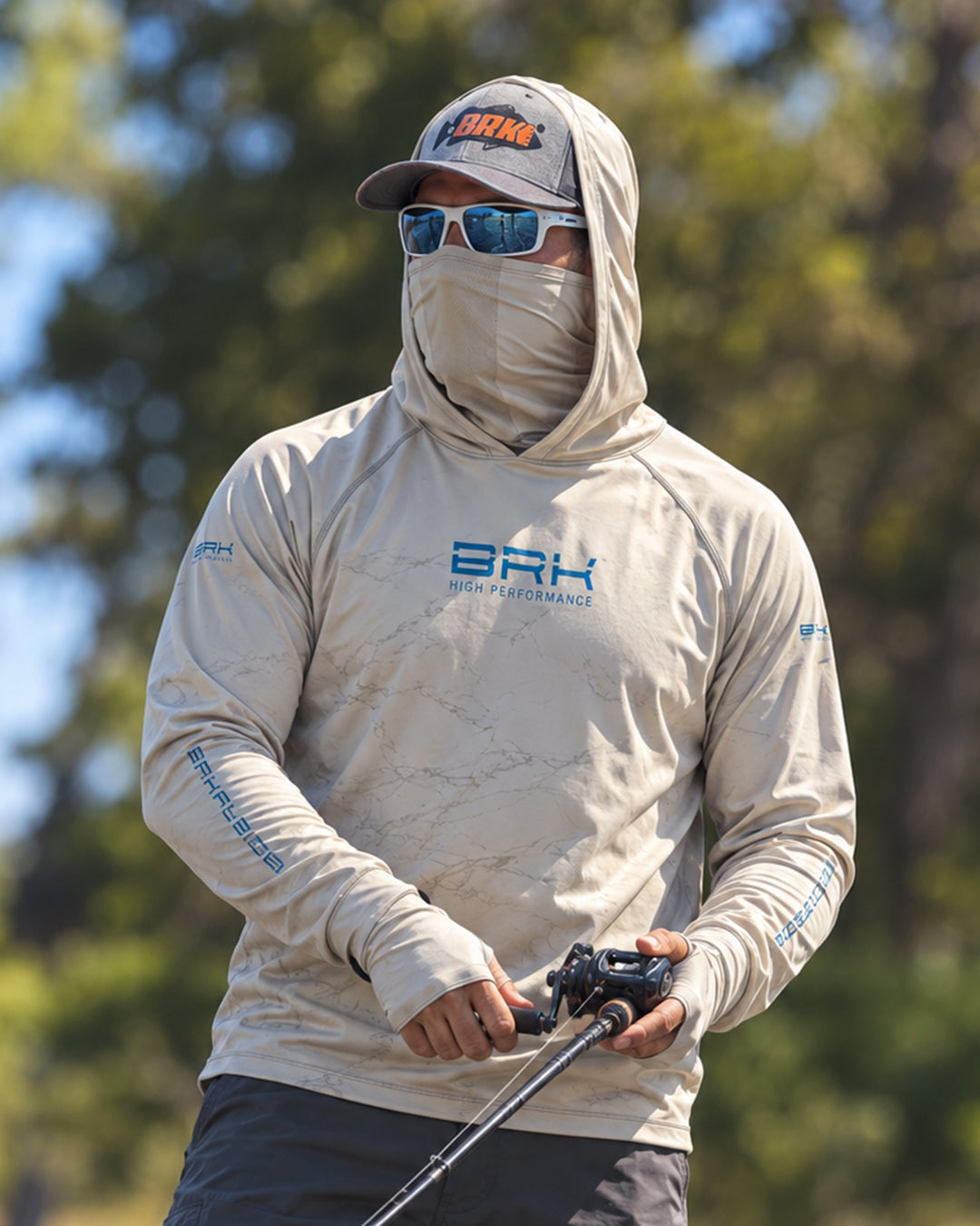 Camisa FusionX Brk Bege Marmorizada com Proteção UV50+