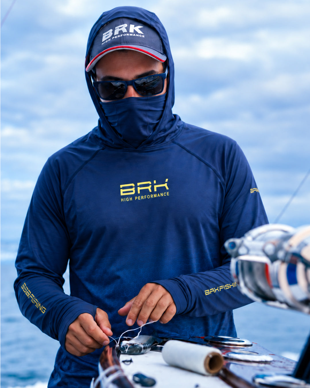 Camisa FusionX Brk Fishing Azul Marinho Ocean com Proteção UV50+