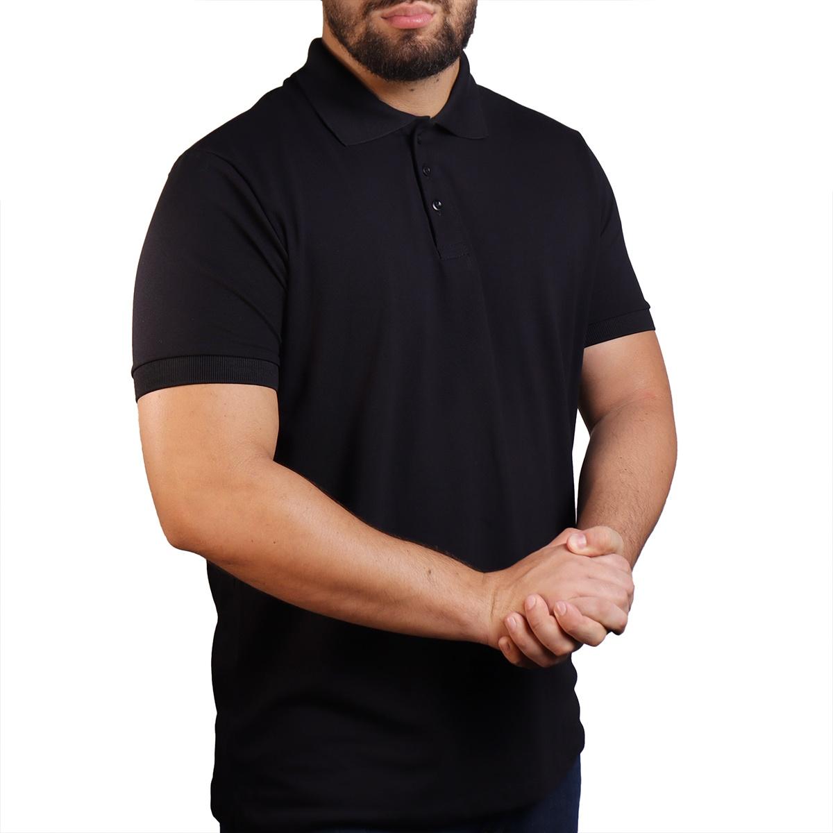 Camiseta Polo Piquet Pima Com Elastano Lisa Brk - Preto - Brk Fishing