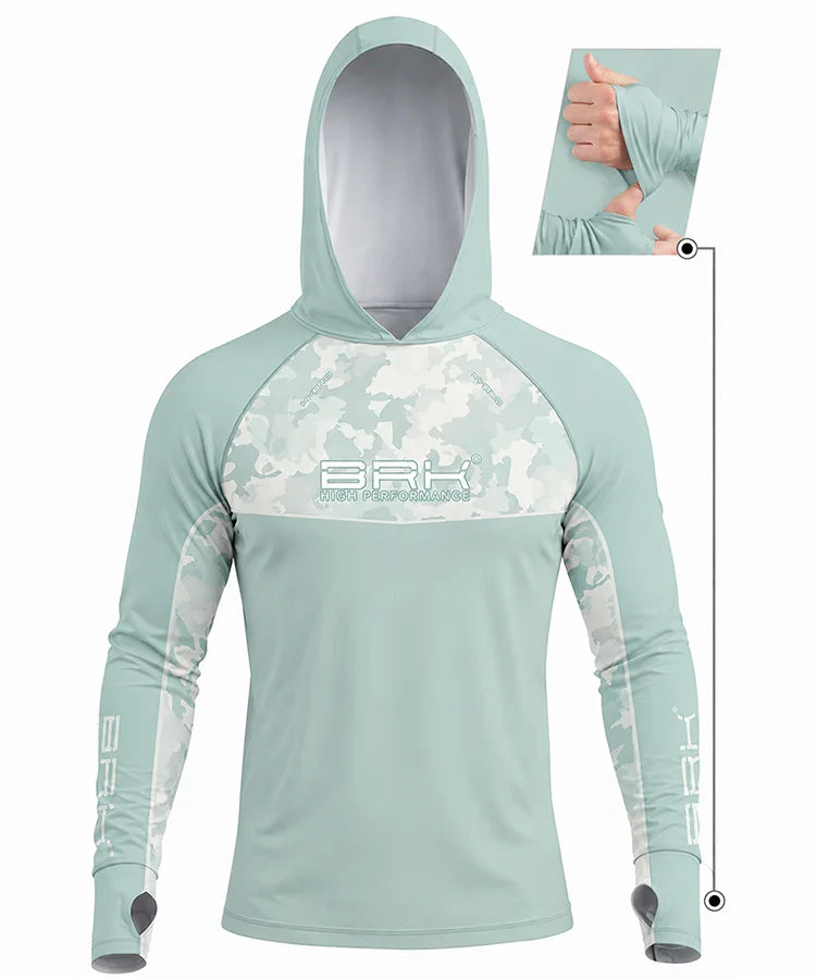 Camisa de Pesca Brk com Capuz Hybrid Camu Selva com Proteção Solar UV50+
