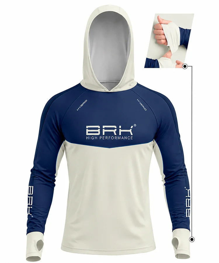 Camisa de Pesca Brk com Capuz Hybrid Off Shore com Proteção Solar UV50+