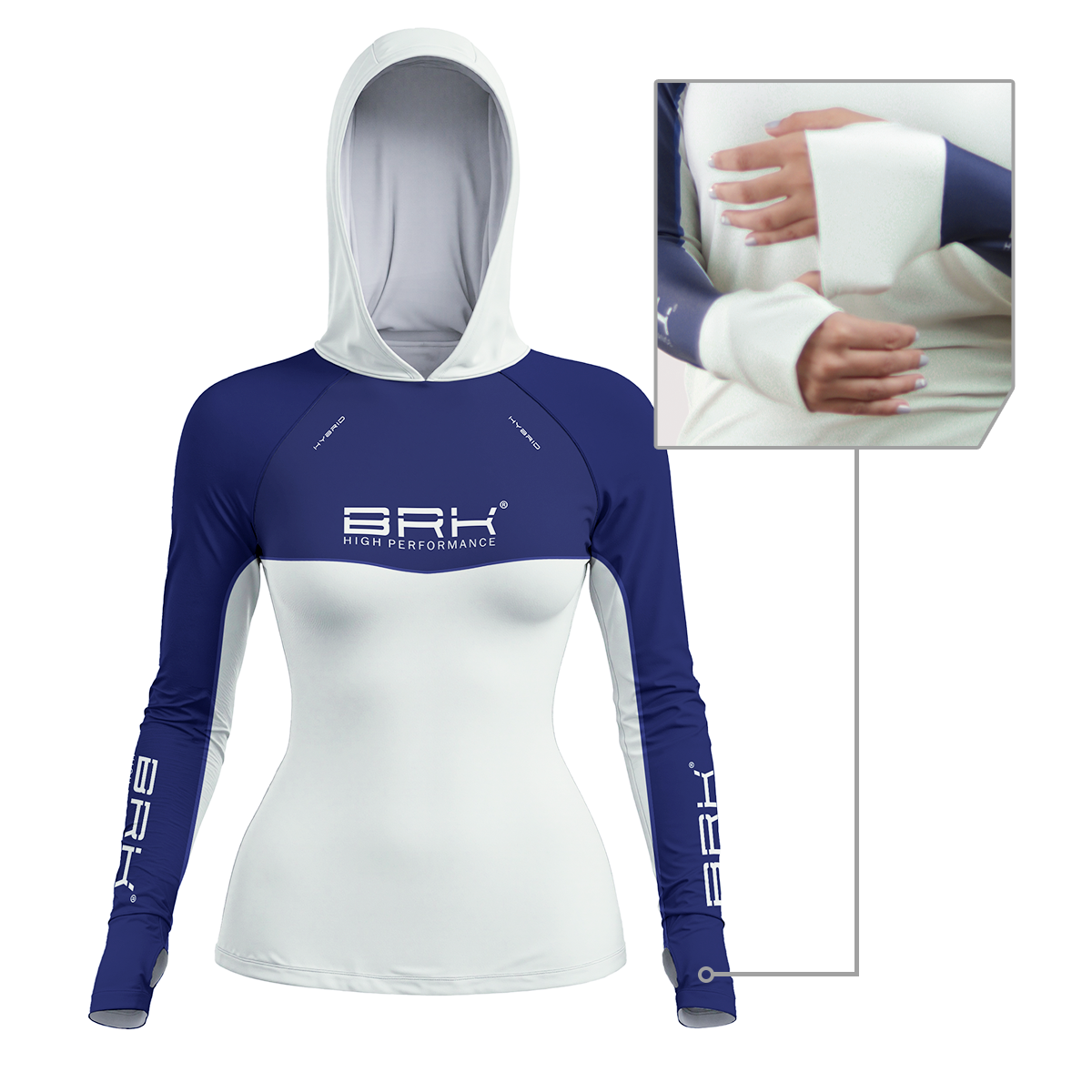 Camisa de Pesca Feminina Brk com Capuz Hybrid Off Shore com Proteção Solar UV50+ - Brk Fishing