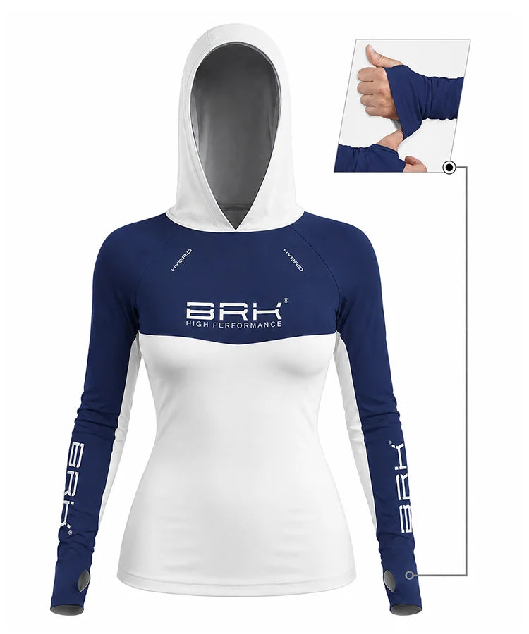 Camisa de Pesca Feminina Brk com Capuz Hybrid Off Shore com Proteção Solar UV50+