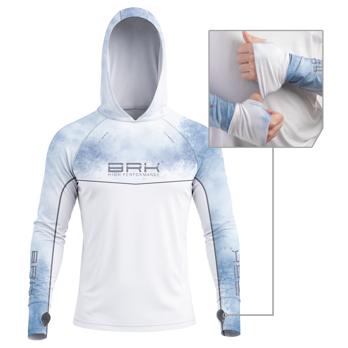 Camisa de Pesca Brk com Capuz Hybrid Snow com Proteção Solar UV50+ - Brk Fishing
