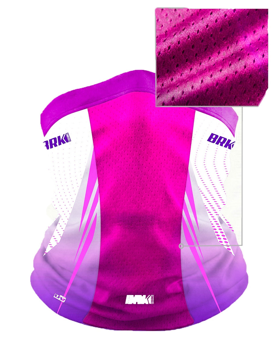 Bandana Balaclava Tubeneck Brk Roxa e Branca com Proteção UV50+