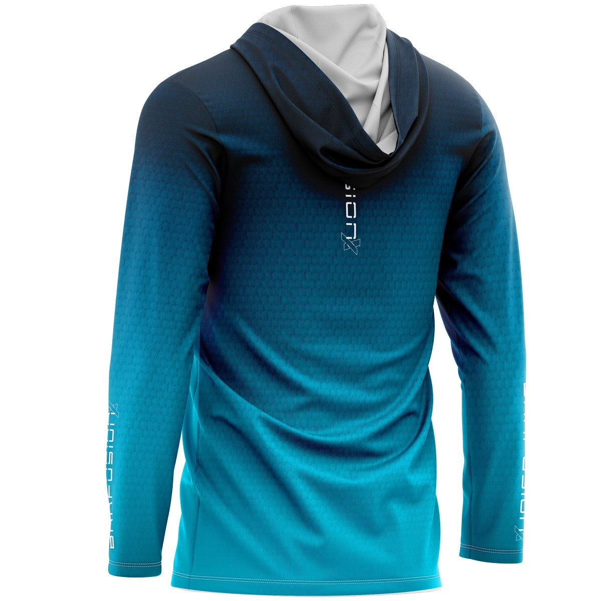 Camisa FusionX Brk Clean Azul Escuro com Capuz e Proteção UV50+ - Brk Fishing