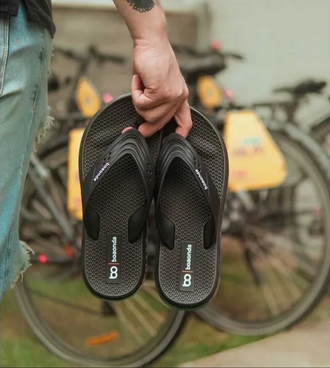 Chinelo Boaonda Conforto Extremo para Pés Sensíveis - Preto Cristal - Brk Fishing