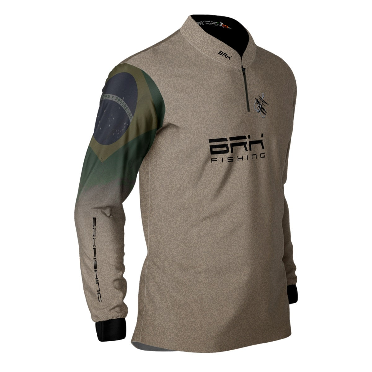 Camisa de Pesca Brk Garateia Clean Bandeira Brasil com Proteção Solar UV50+ Brk Fishing