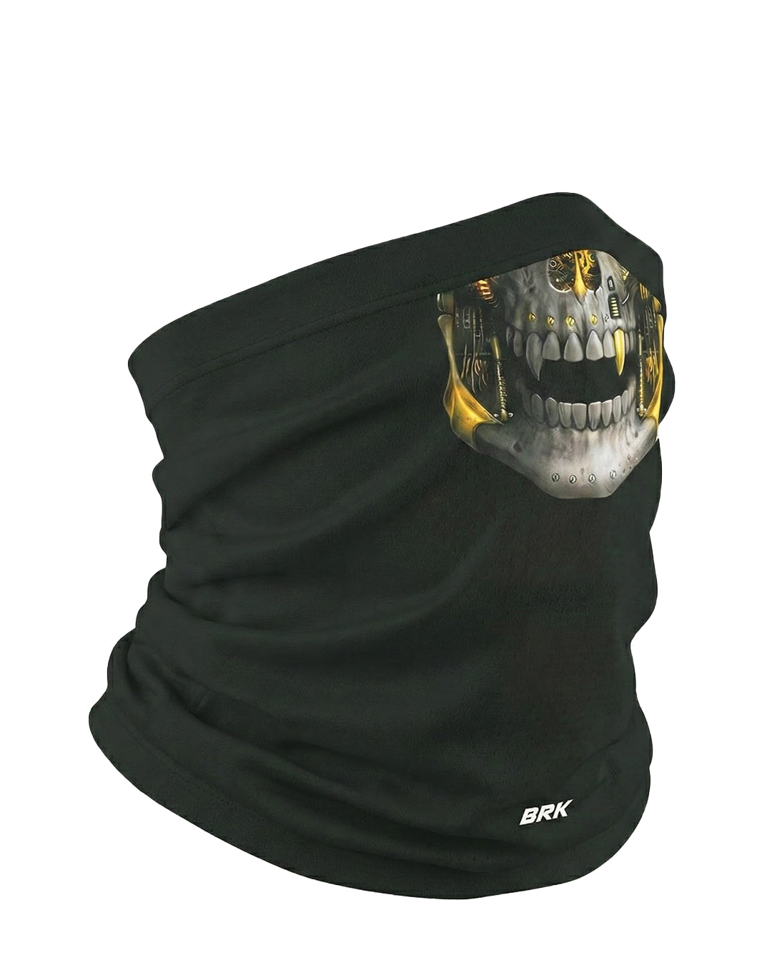 Bandana BlackMask Brk Caveira Mecânica Detalhes Dourados com Proteção UV50+