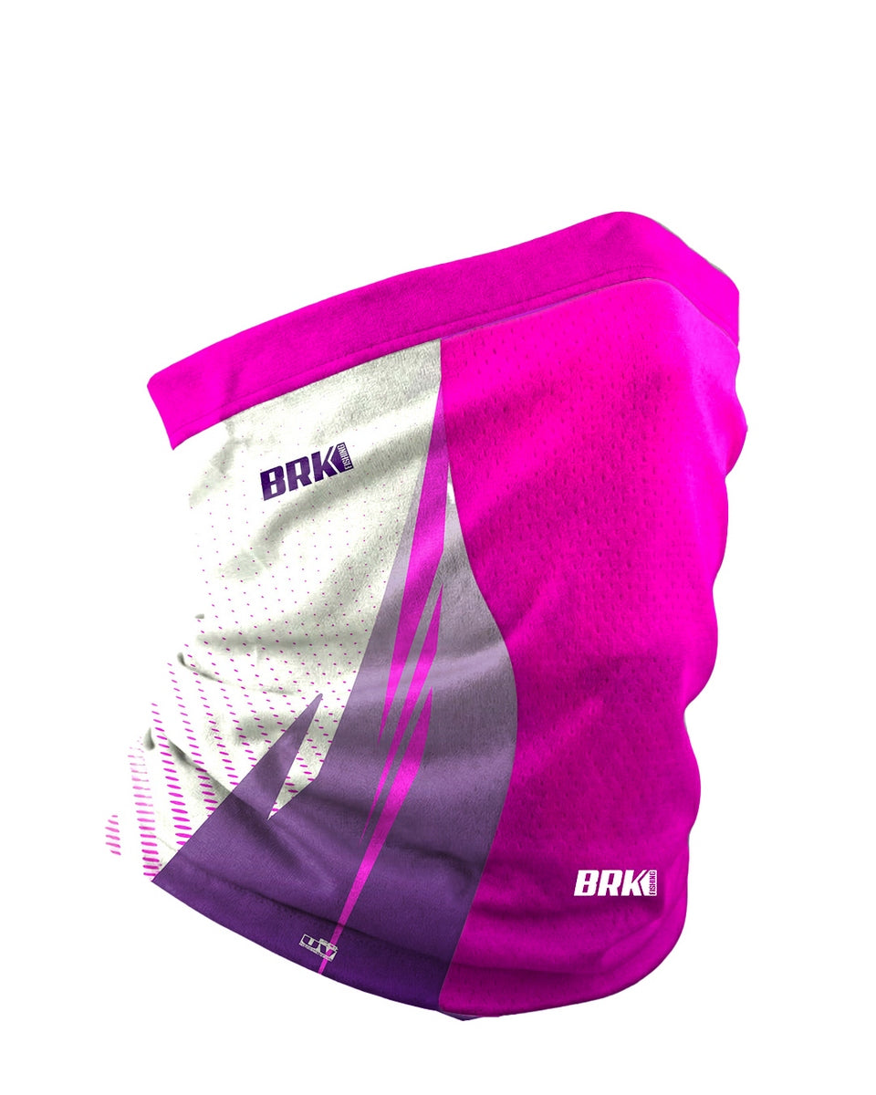 Bandana Balaclava Tubeneck Brk Roxa e Branca com Proteção UV50+