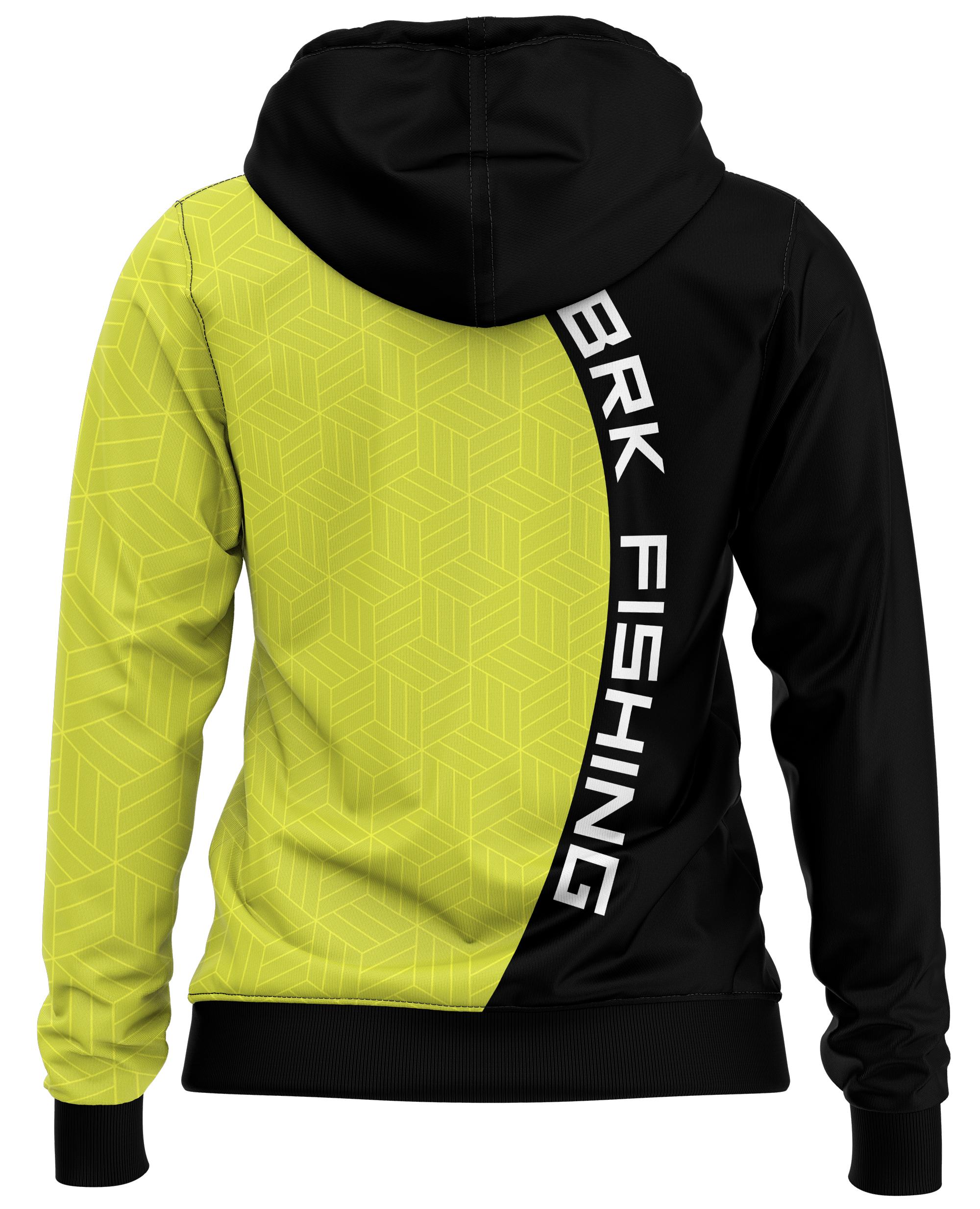 Jaqueta Moletom Blusa com Bolso Brk Preto/Amarelo Brk Fishing