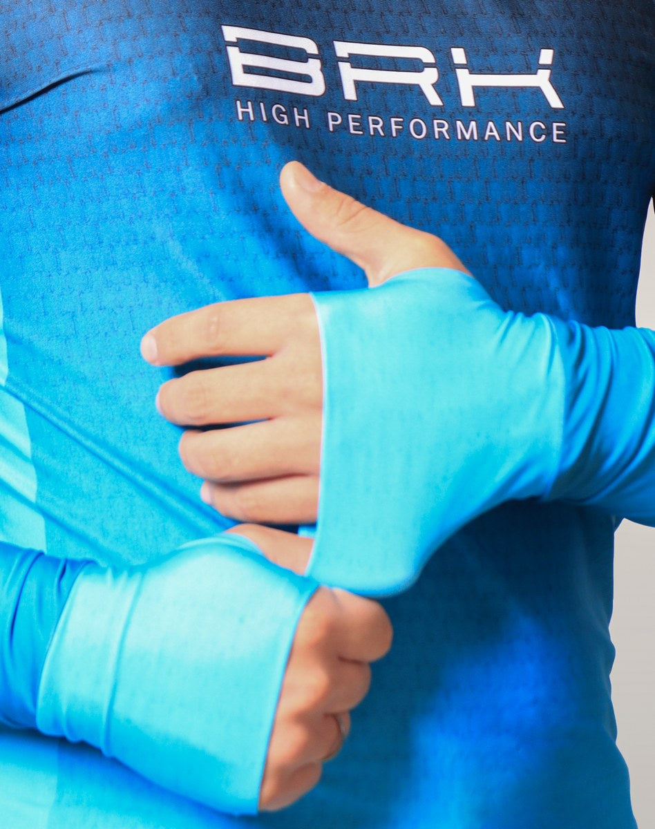 Camisa FusionX Brk Clean Azul Escuro com Capuz e Proteção UV50+ - Brk Fishing