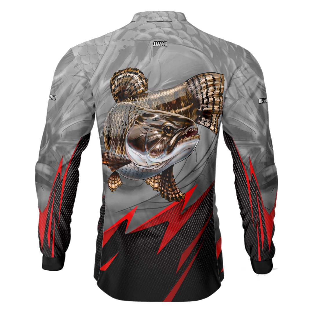 Camisa de Pesca Brk Traira Cinza com Proteção Uv50+ - Tamanho: G2