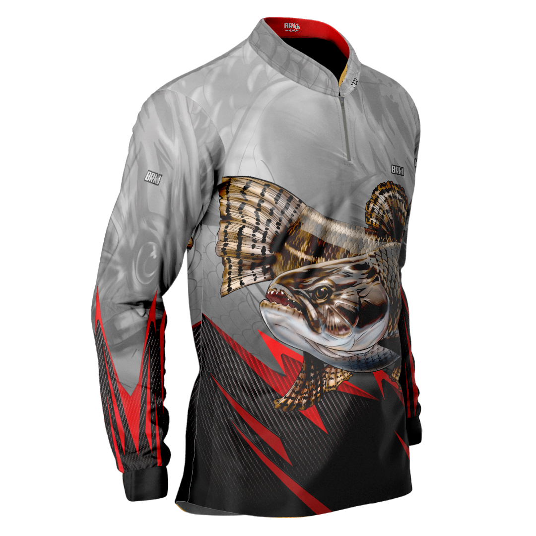 Camisa de Pesca Brk Traira Cinza com Proteção Uv50+ - Tamanho: G2