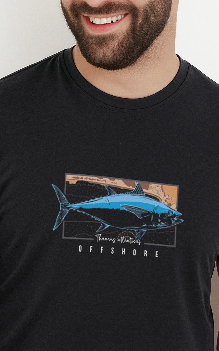 Camiseta Básica de Algodão Brk Preta Off Shore