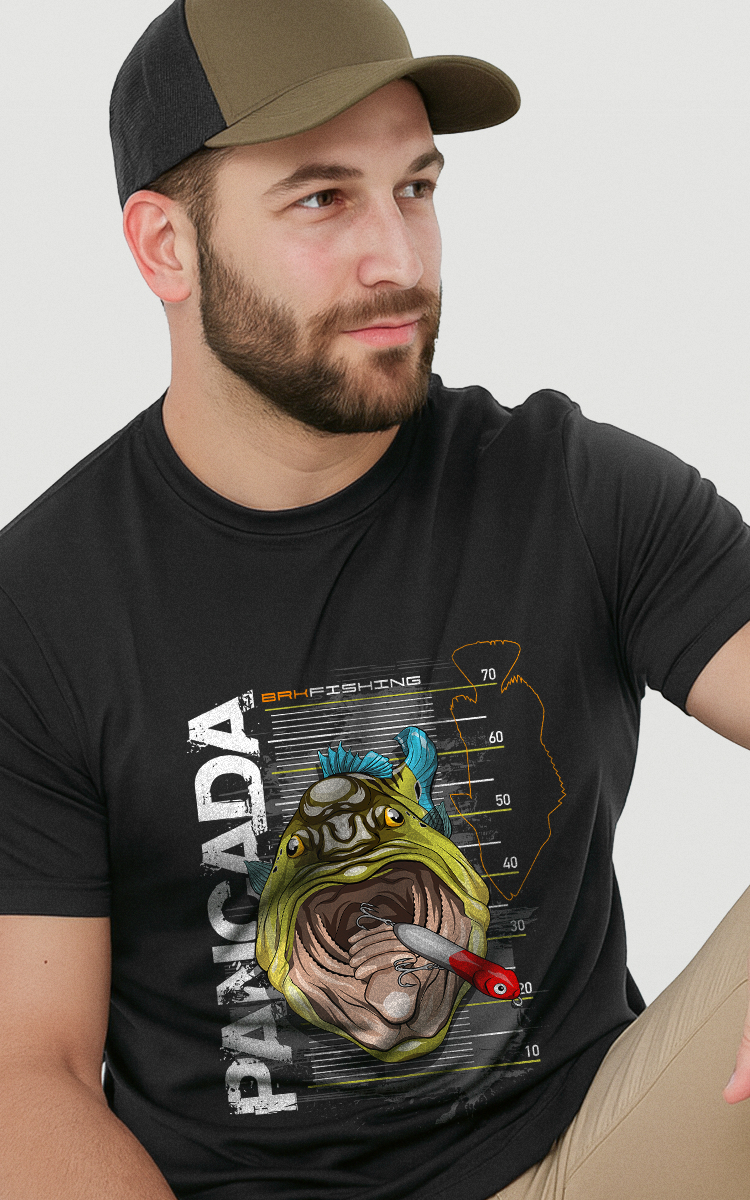 Camiseta de Pesca Brk Fishing Tucunaré Azul Pancada com Algodão Premium - Brk Fishing