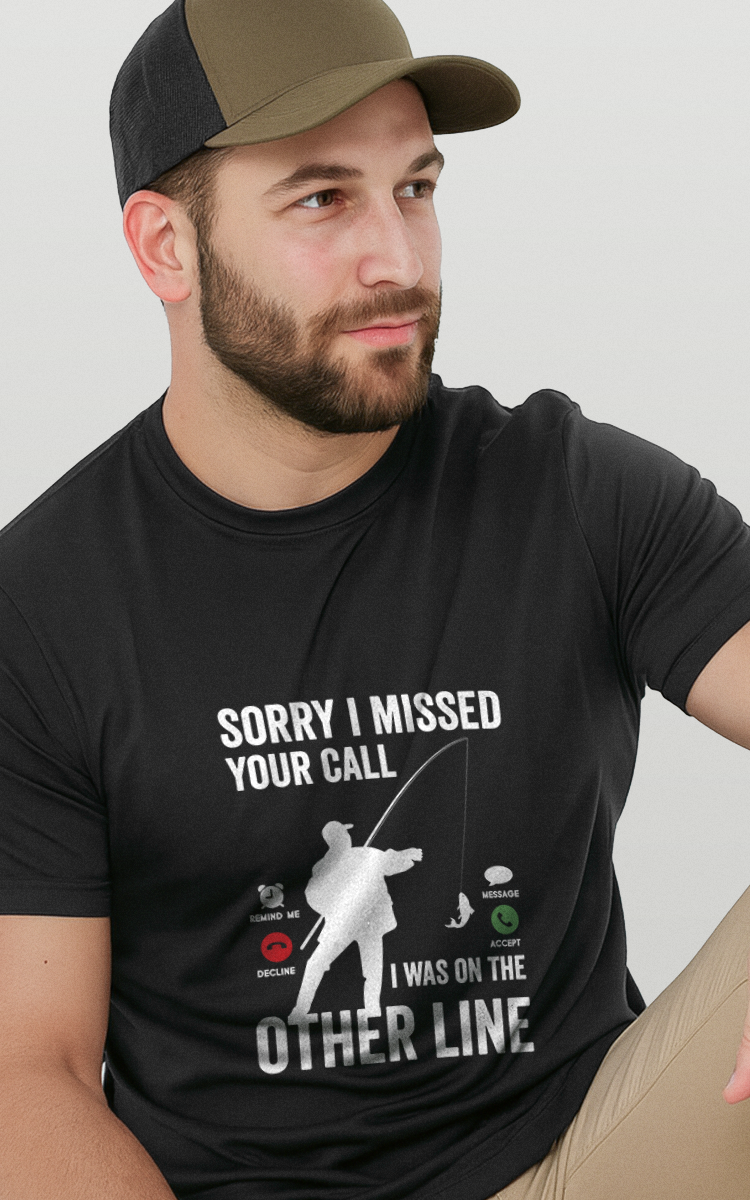 Camiseta de Pesca Brk Fishing Sorry I Missed Your Call com Algodão Premium - Brk Fishing