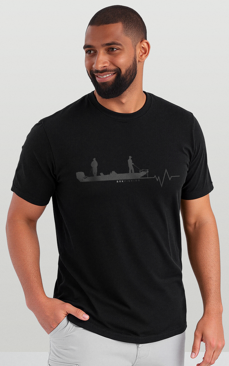 Camiseta de Pesca Brk Fishing Pescadores linha de Batimento Cadíaco com Algodão Premium - Brk Fishing