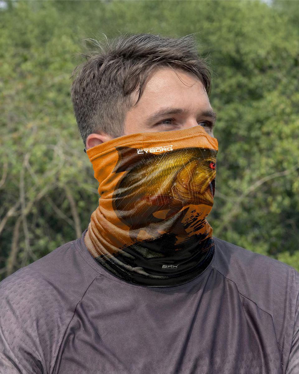 Bandana Balaclava Tubeneck Brk Cyborg Laranja com Proteção UV50+