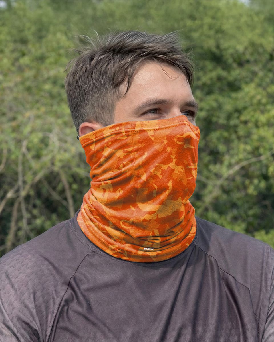 Bandana Balaclava Tubeneck Brk Laranja Camuflado com Proteção UV50+
