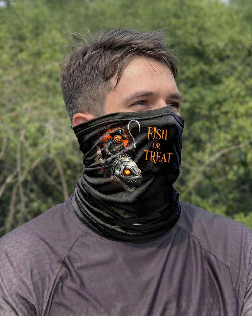 Bandana Balaclava Tubeneck Brk Halloween Caveira de Peixe com Proteção UV50