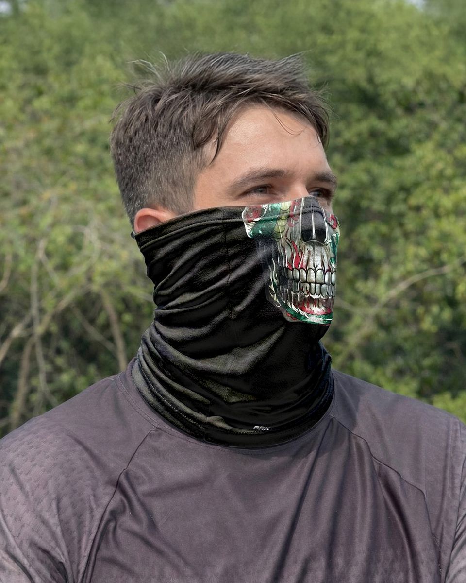 Bandana Balaclava Tubeneck Brk Caveira Fogo e Dragão com Proteção UV50+