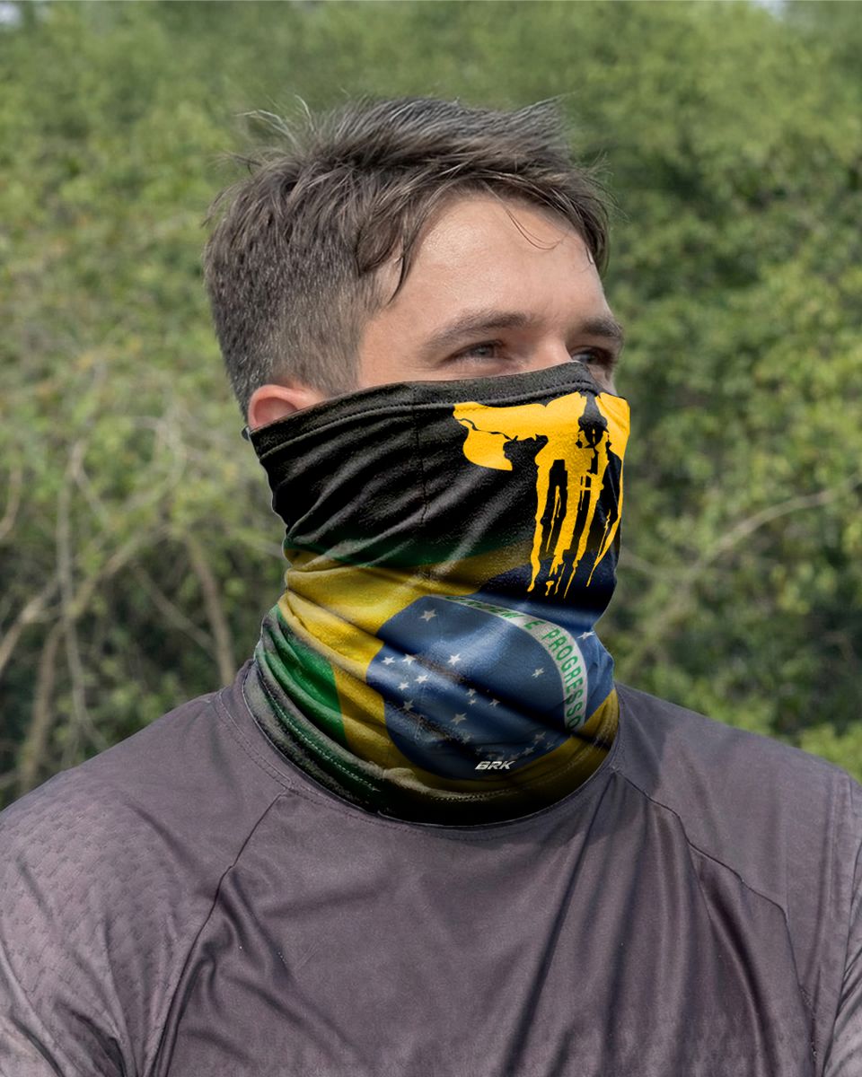Bandana Balaclava Tubeneck Brk Brasil Caveira com Proteção UV50+