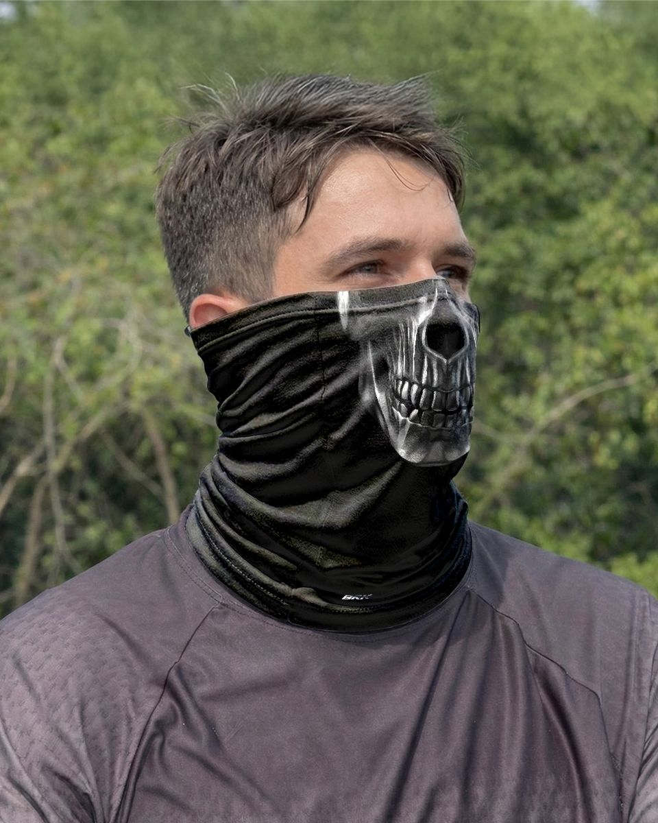 Bandana Balaclava Tubeneck Brk Caveira Metal com Proteção UV50+