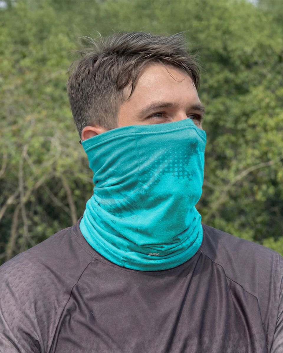 Bandana Balaclava Tubeneck Brk Azul Ciano Rajado com Proteção UV50+