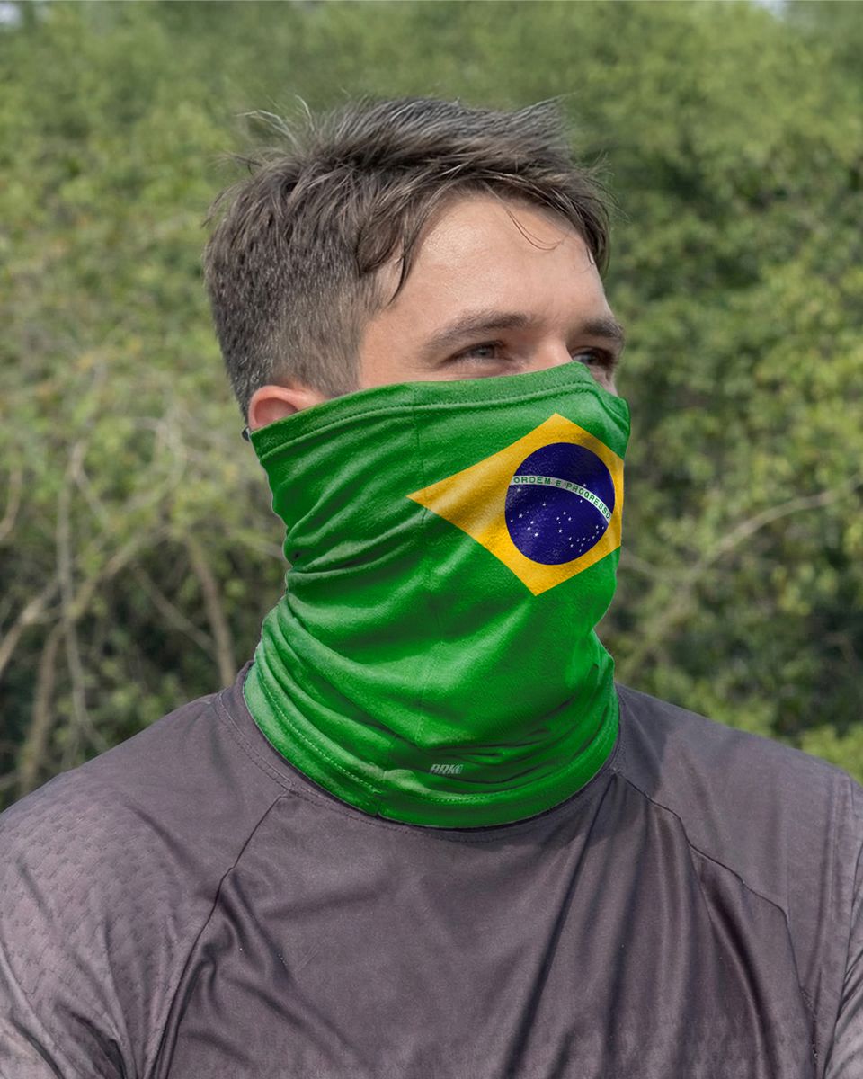 Bandana Balaclava Tubeneck Brk Brasil Verde com UV50+