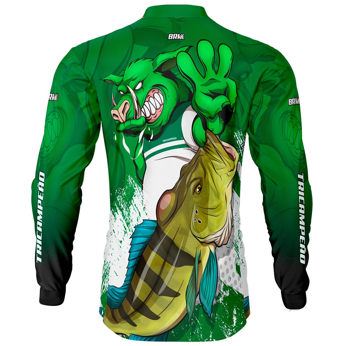 Camisa de Pesca Brk Verdão Tri Libertadores Tucunaré Azul com UV50+ - Brk Fishing