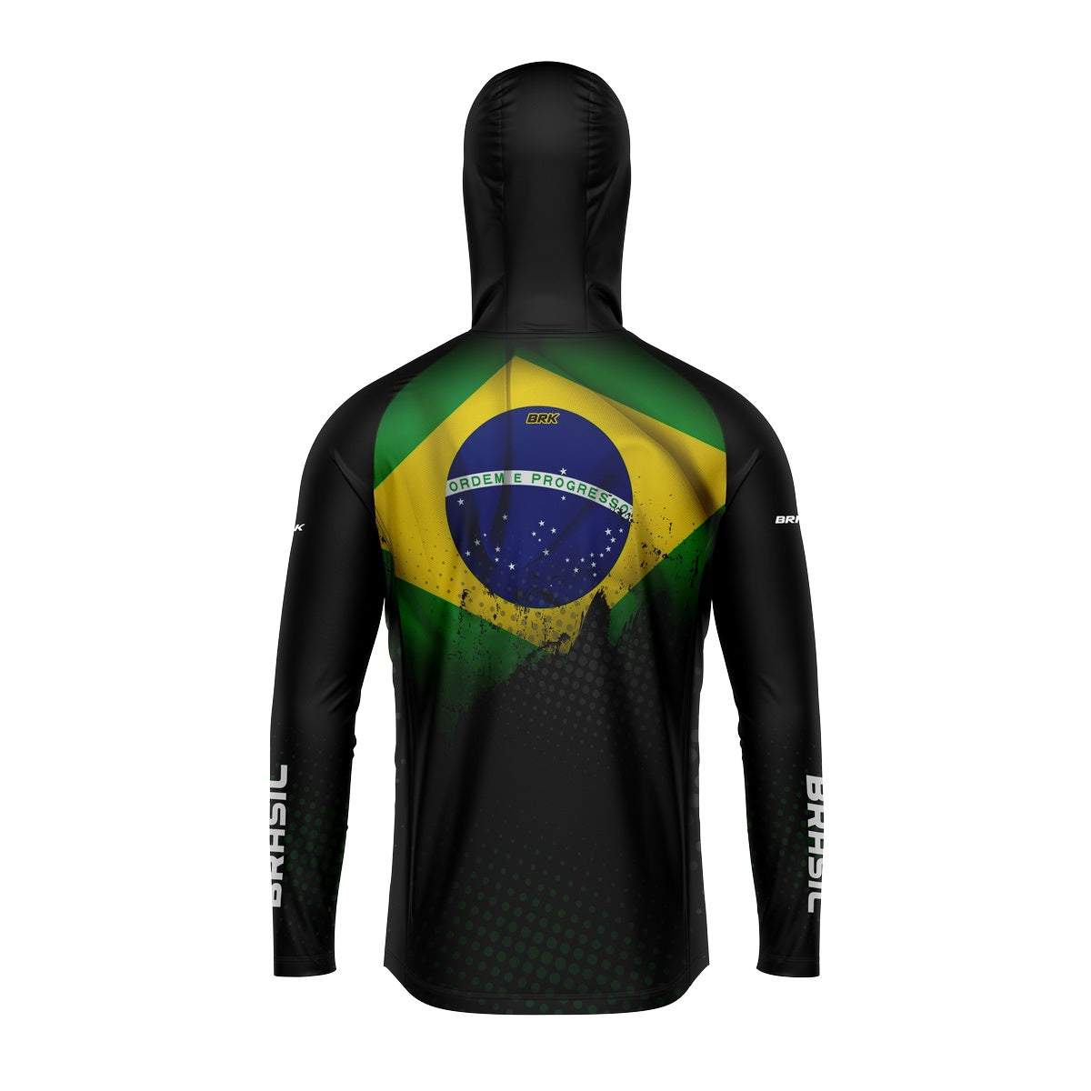 Camisa de Pesca Com Capuz Brk Brasil Preta Com UV50+ - Brk Fishing
