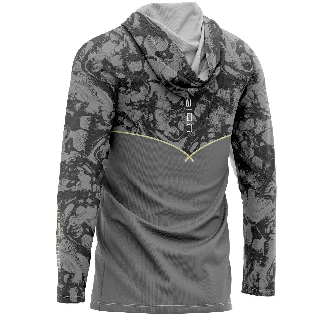 Camisa FusionX Brk Deep Cinza Camuflado com Capuz e Proteção UV50+ Envio Imediato Brk Fishing