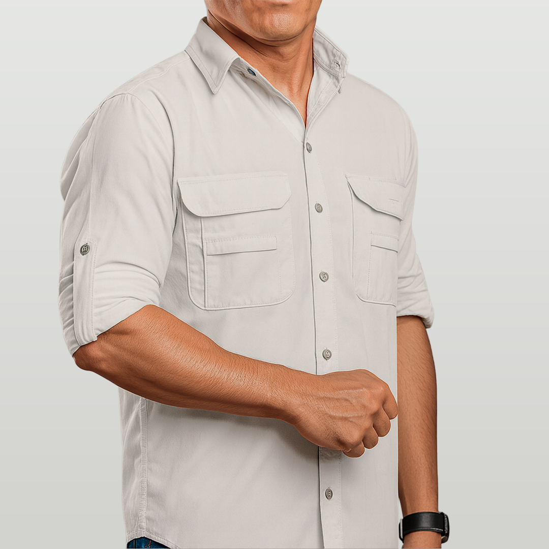 Camisa de Botão Brk Areia com Proteção UV50+ - Brk Fishing