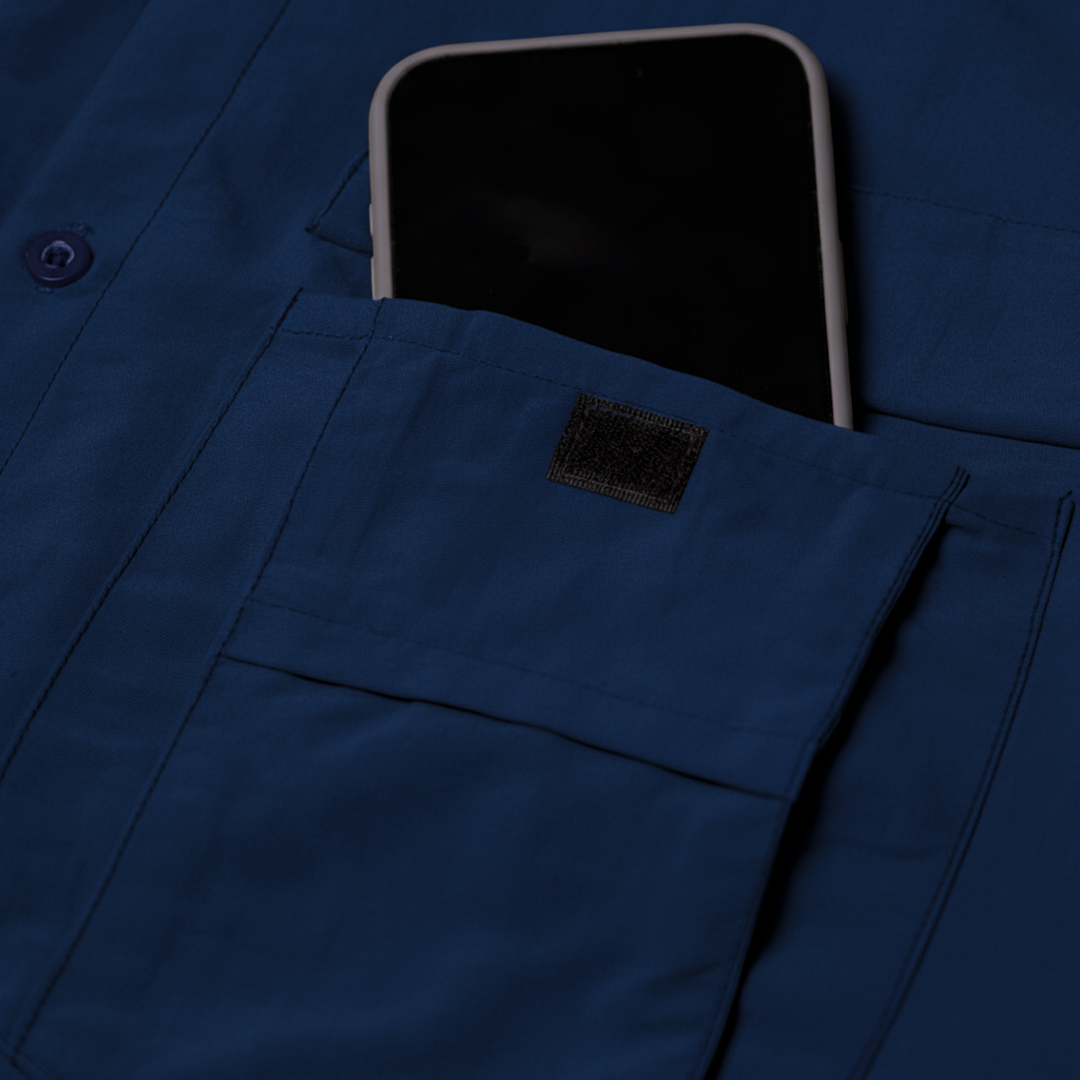 Camisa de Botão Brk Azul com Proteção UV50+ - Brk Fishing