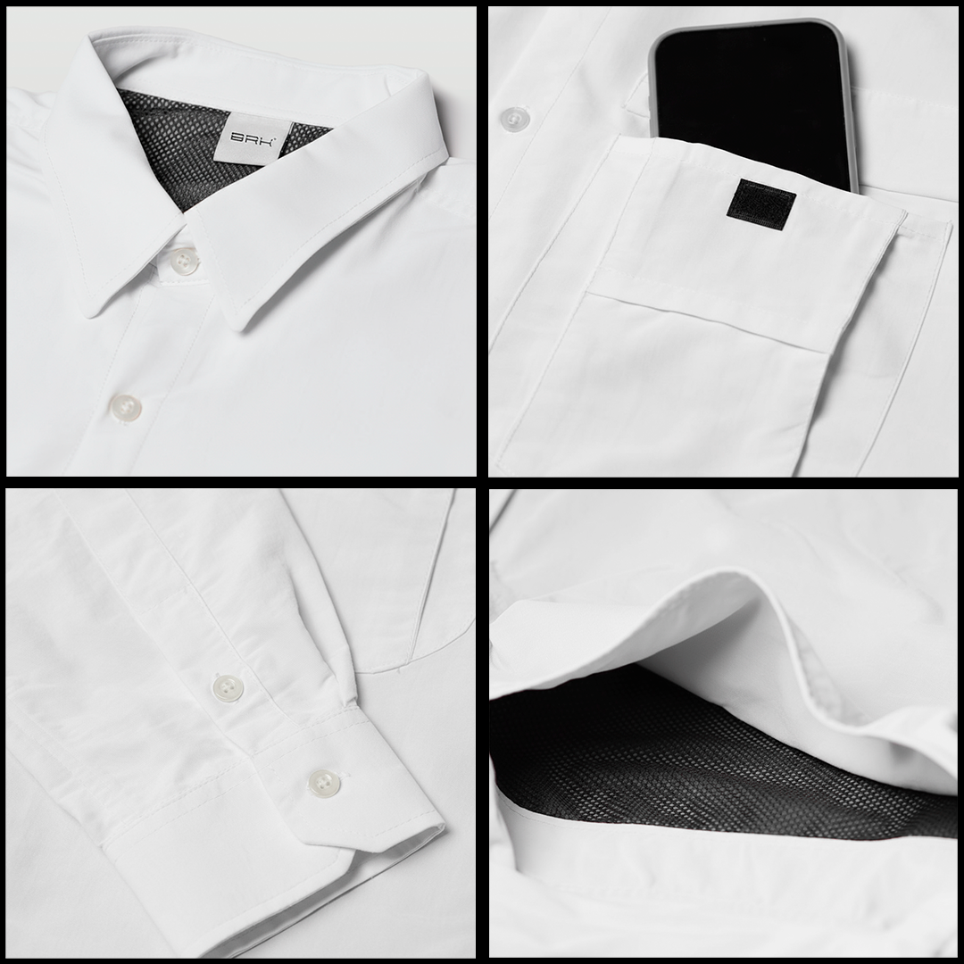 Camisa de Botão Brk Branca com Proteção UV50+ - Brk Fishing