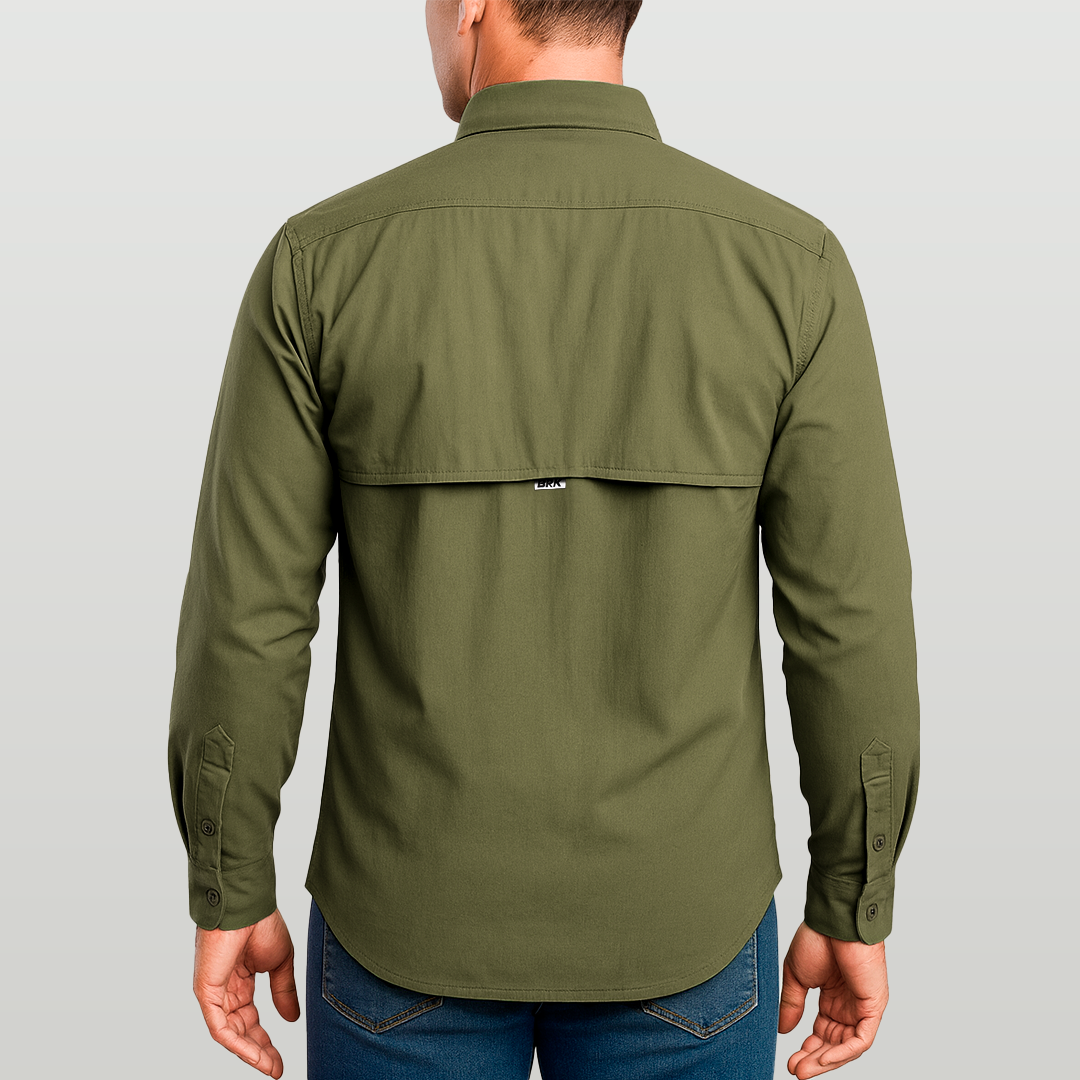 Camisa de Botão Brk Caqui com Proteção UV50+ - Brk Fishing