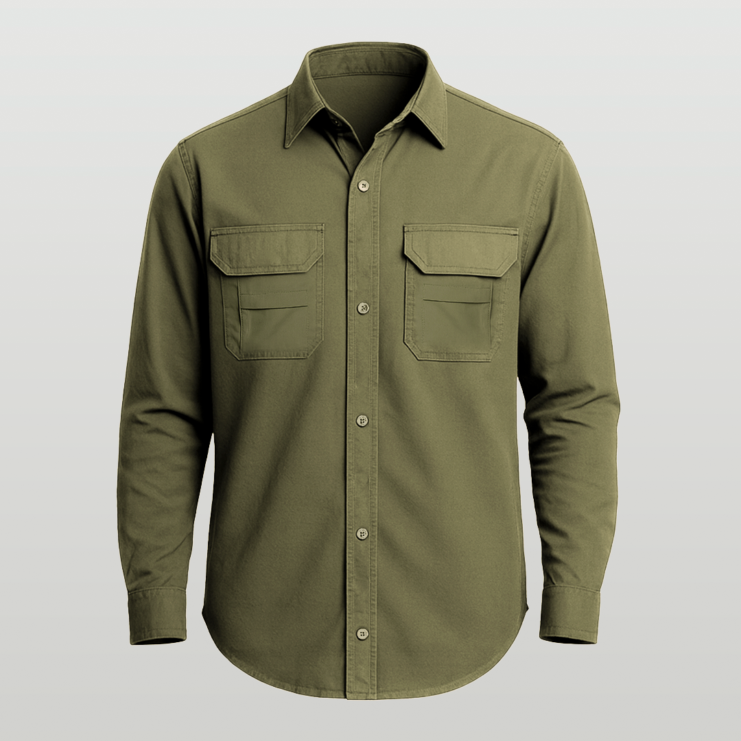 Camisa de Botão Brk Caqui com Proteção UV50+ - Brk Fishing